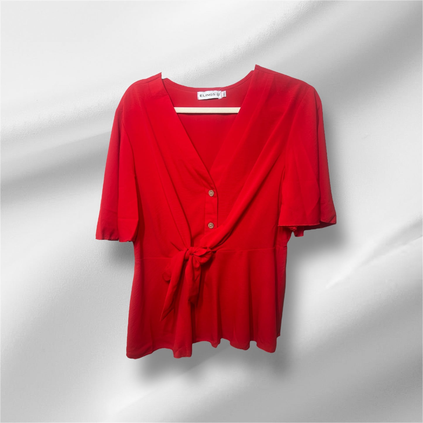 Tie Front V Neck Blouse