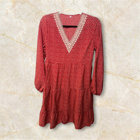 Lace Accent Tiered Dress