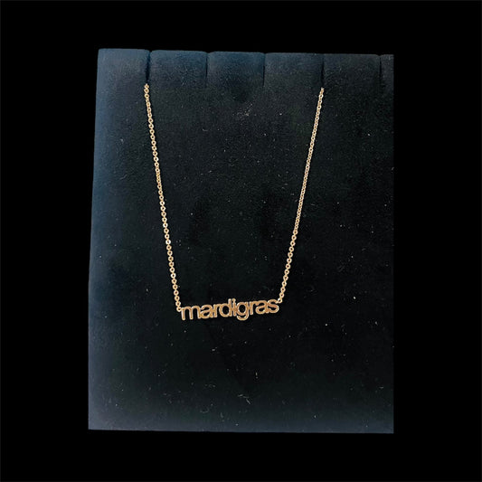 Mardi Gras Necklace Gold 16" +3"