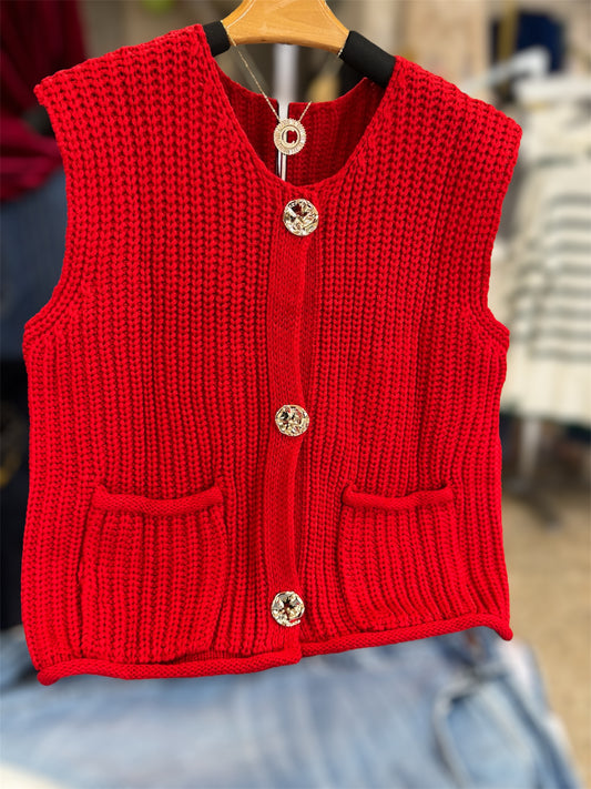 Fiery Red Sweater Vest