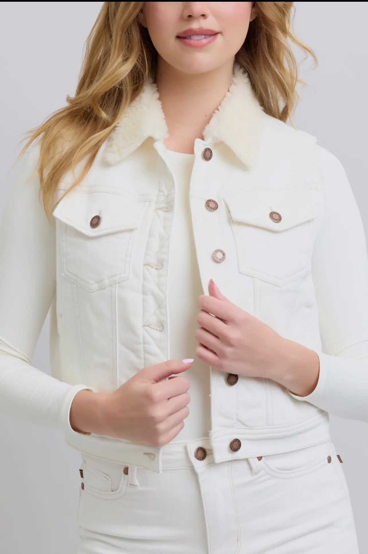 Judy blue white denim vest