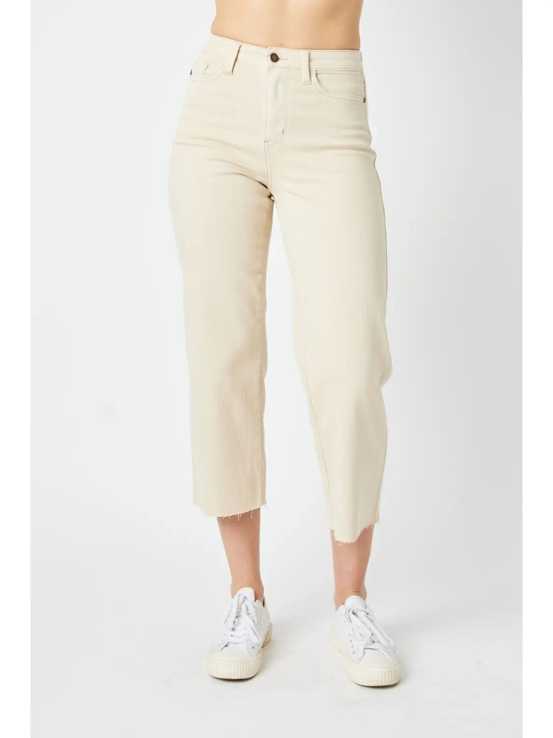 Bone White Cropped Jeans