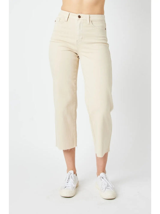 Bone White Cropped Jeans