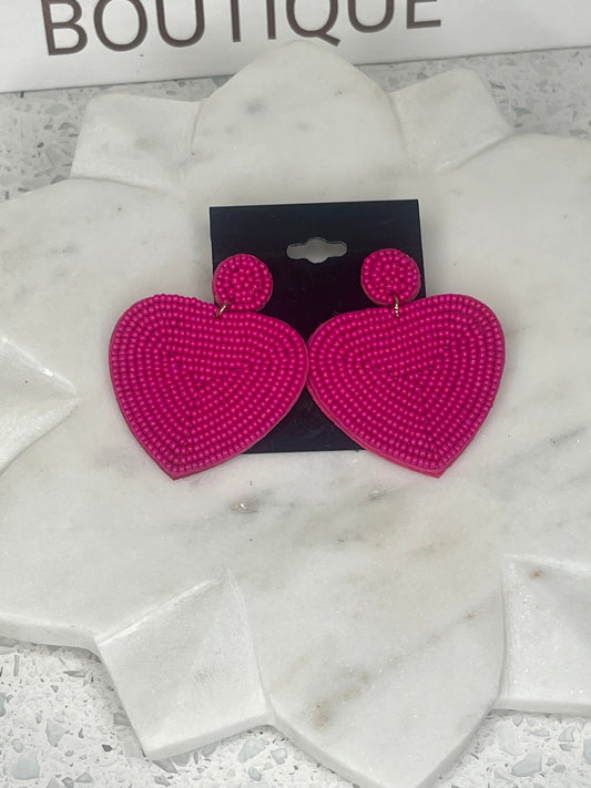 Beaded Heart Earrings