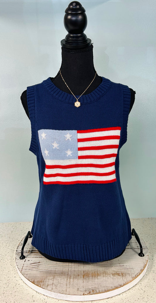 American Flag Knit Top