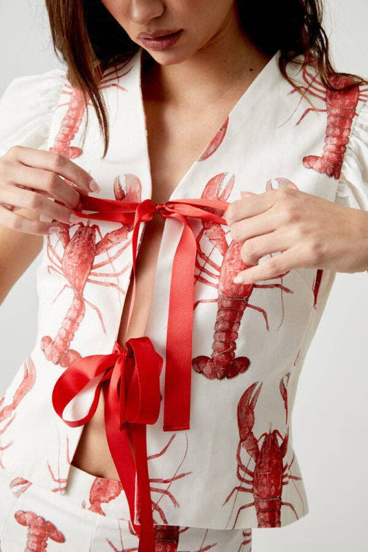 Casual Two-Piece Set With Lobster Print