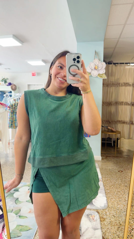 Sleeveless Top and Skort two piece set