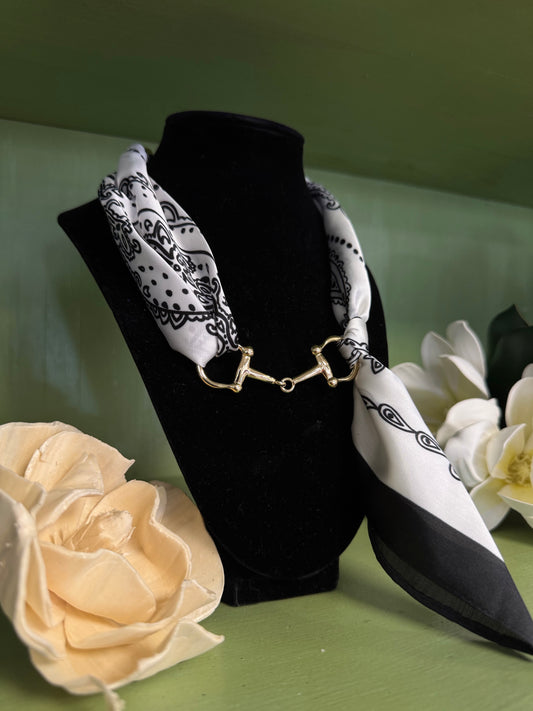 Midnight Paisley Scarf Necklace