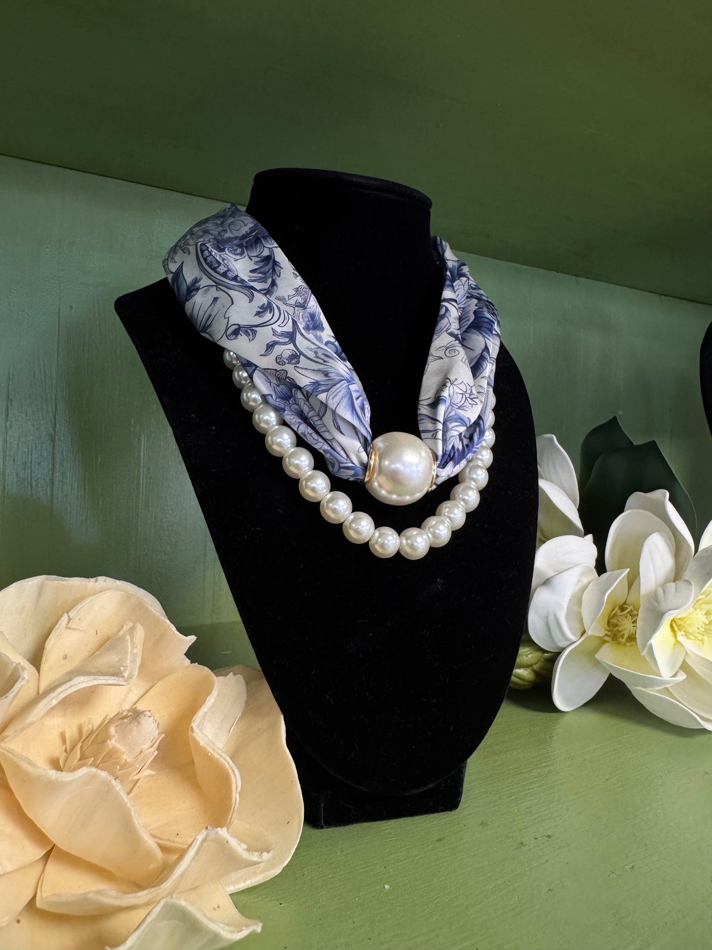 Blue Belle Scarf Necklace