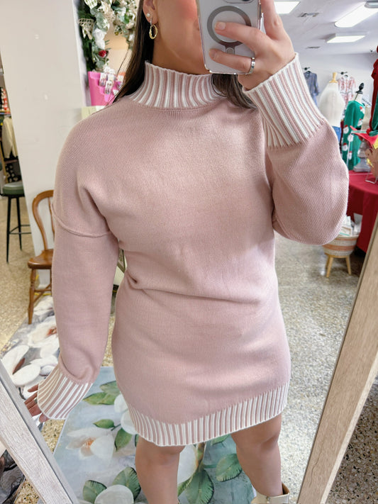 Blush Stripe Sweater Dress