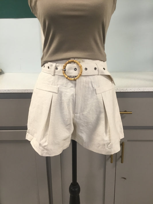 linen belted shorts