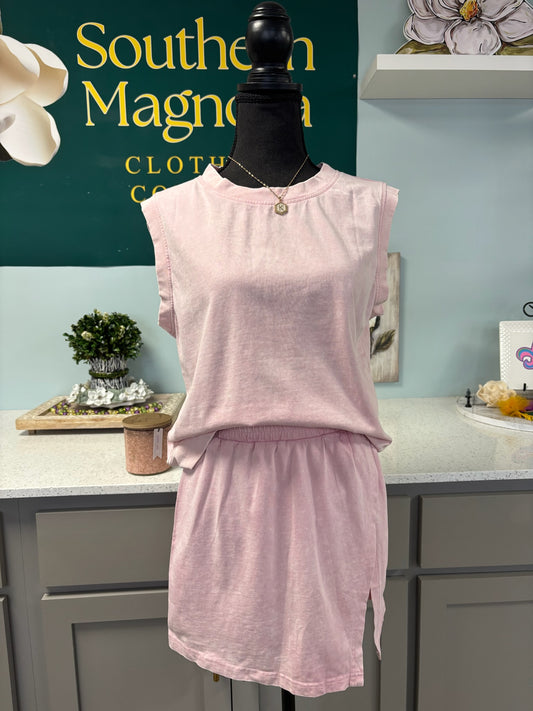 summer pink skort set