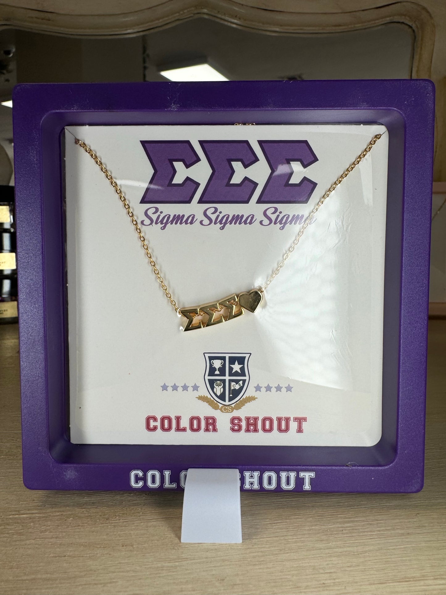 Sorority Greek Letters Heart Necklace