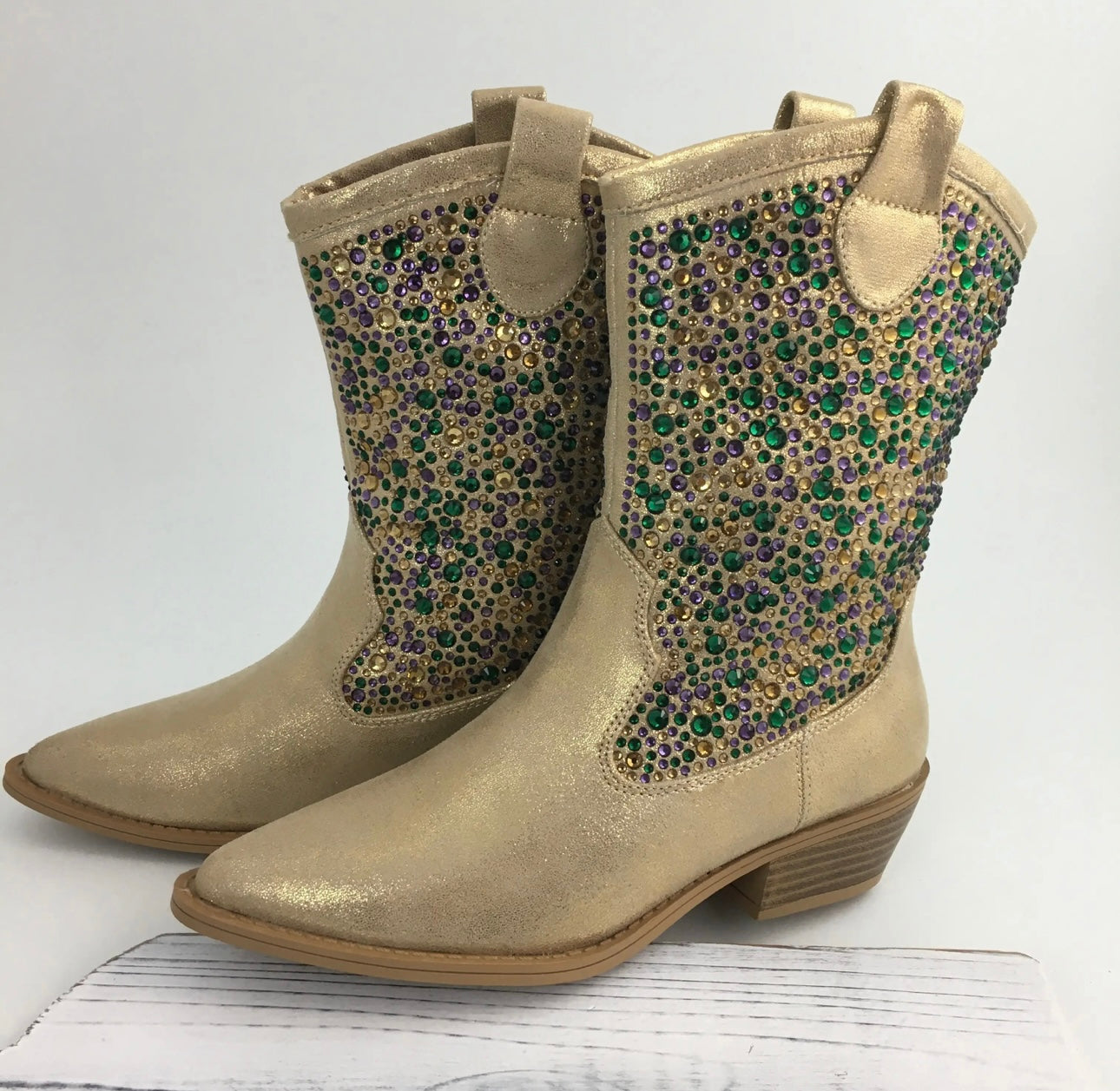 Mardi Gras Rhinestone Boots 3250