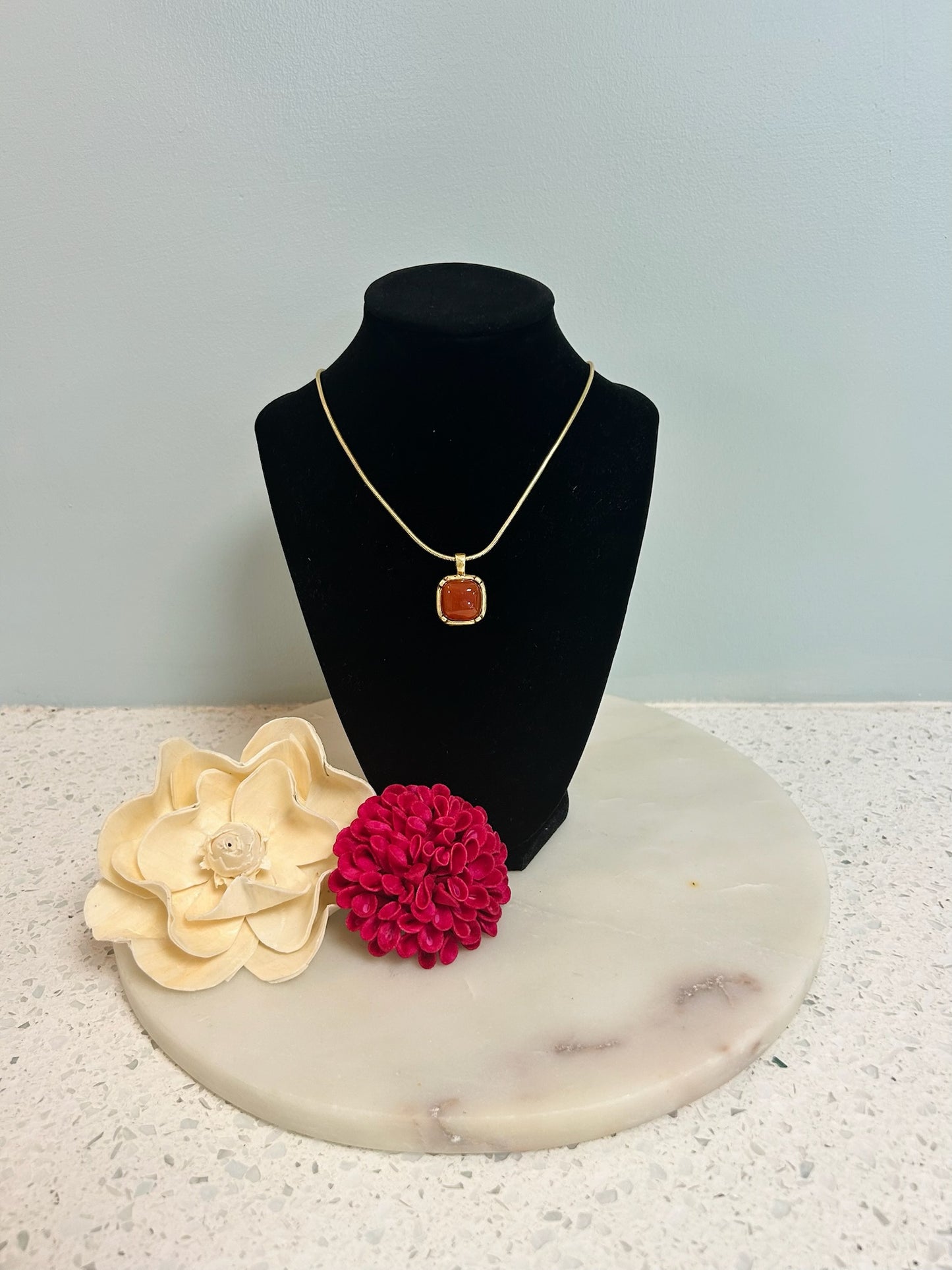 Orange Pendant Necklace