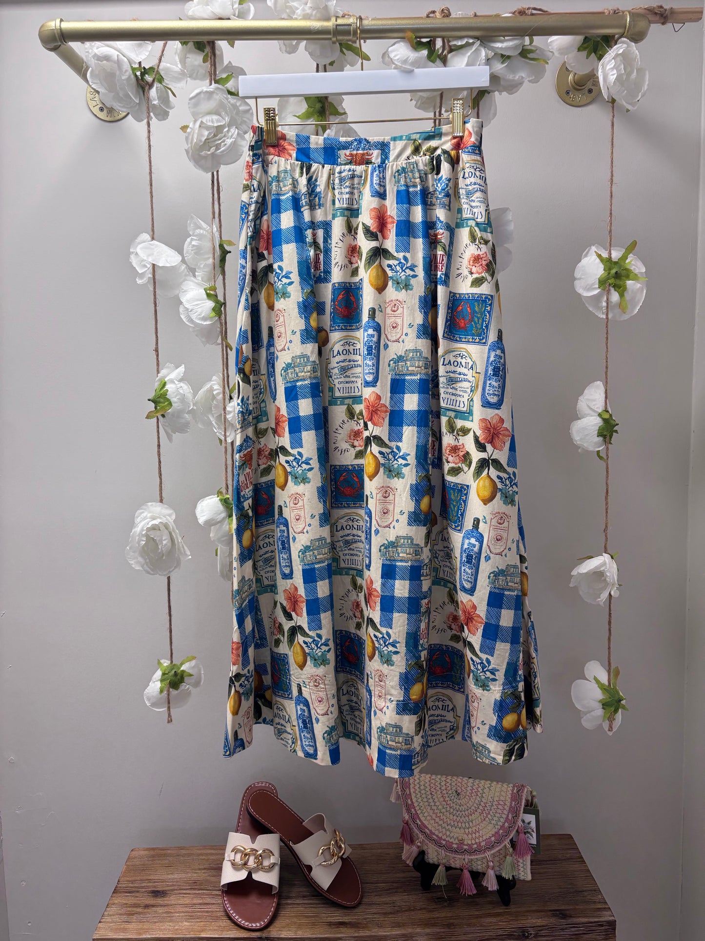 printed maxi skirt
