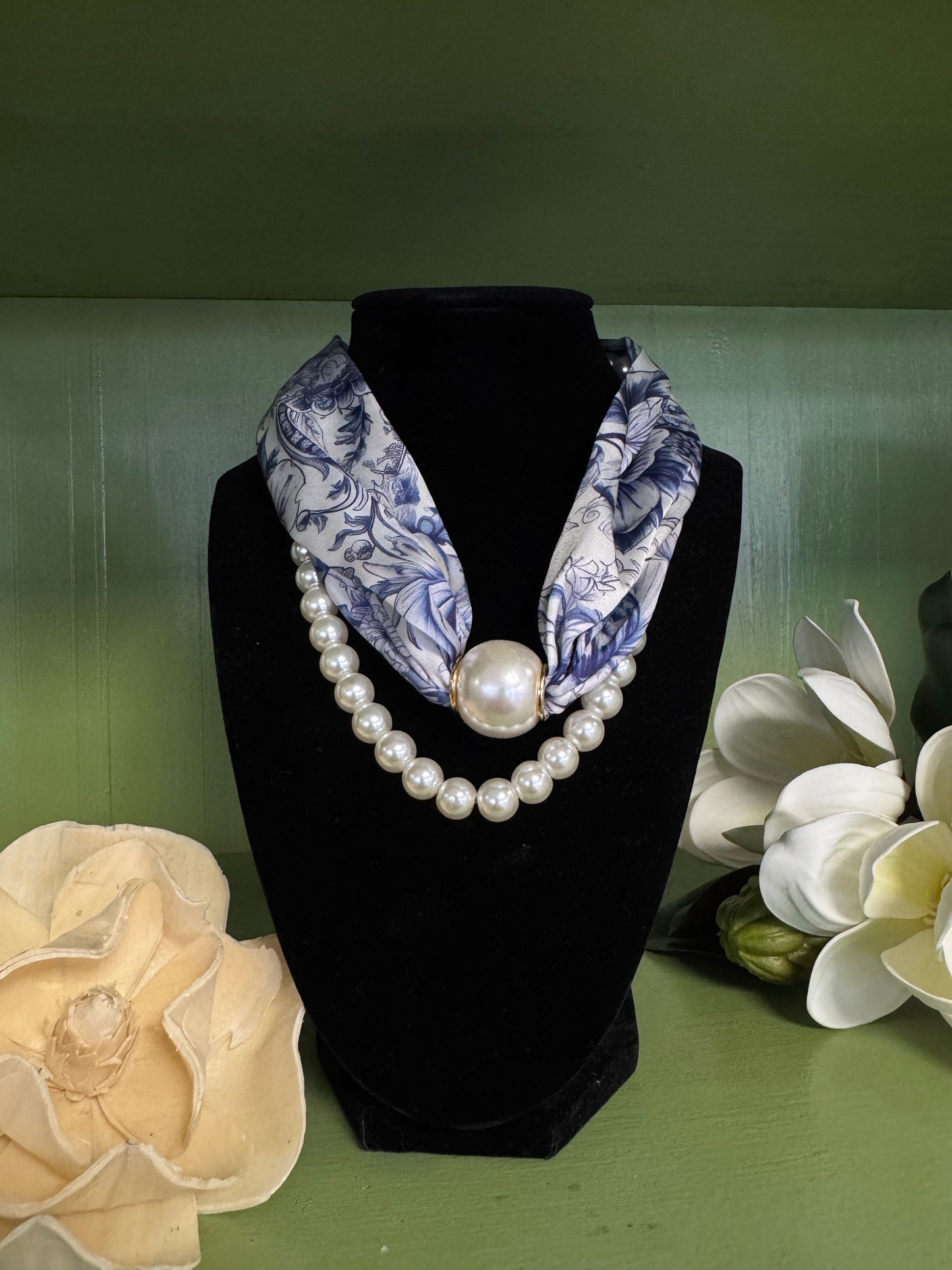 Blue Belle Scarf Necklace