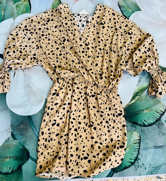 Animal Print Wrap Dress