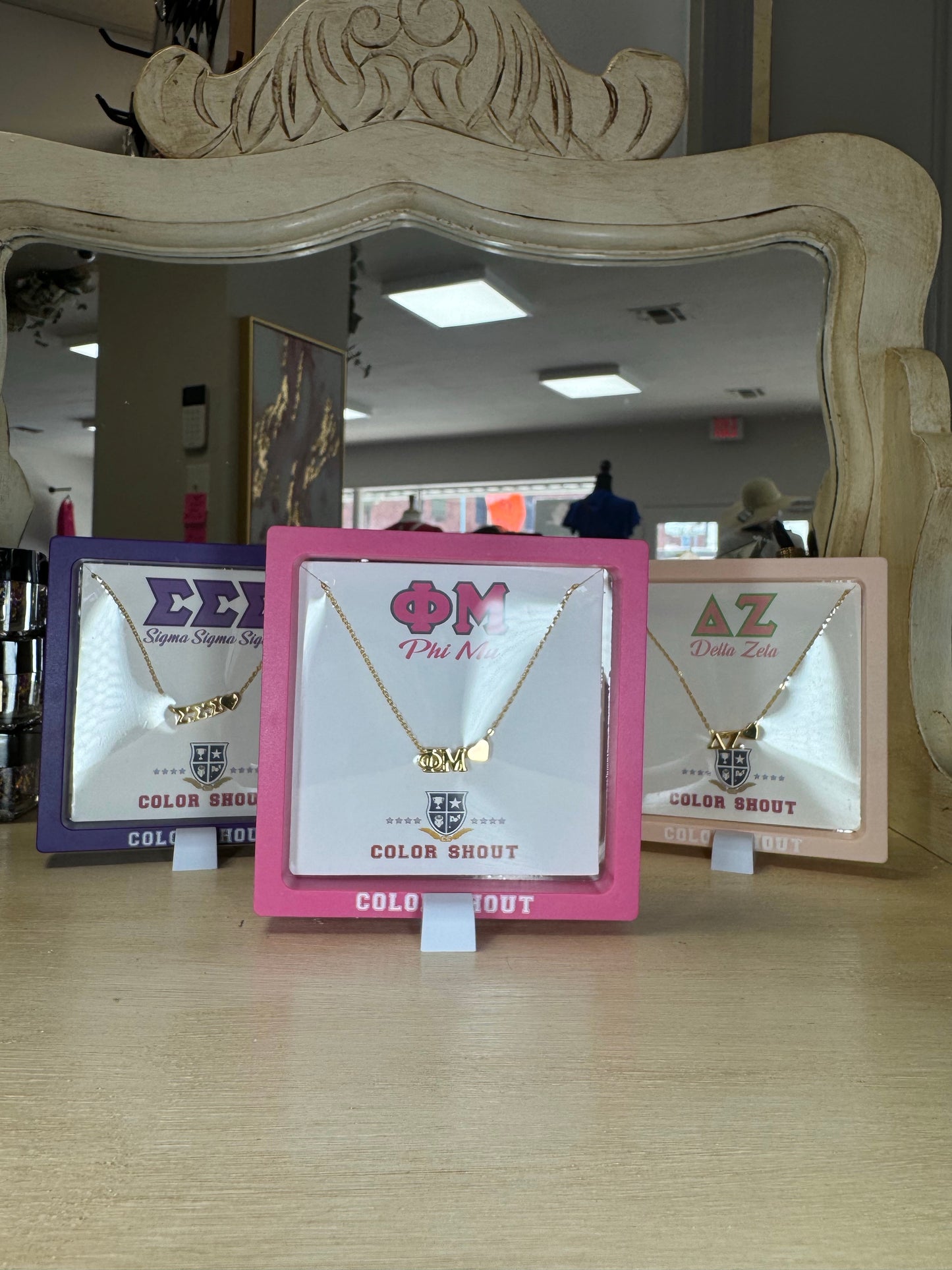 Sorority Greek Letters Heart Necklace