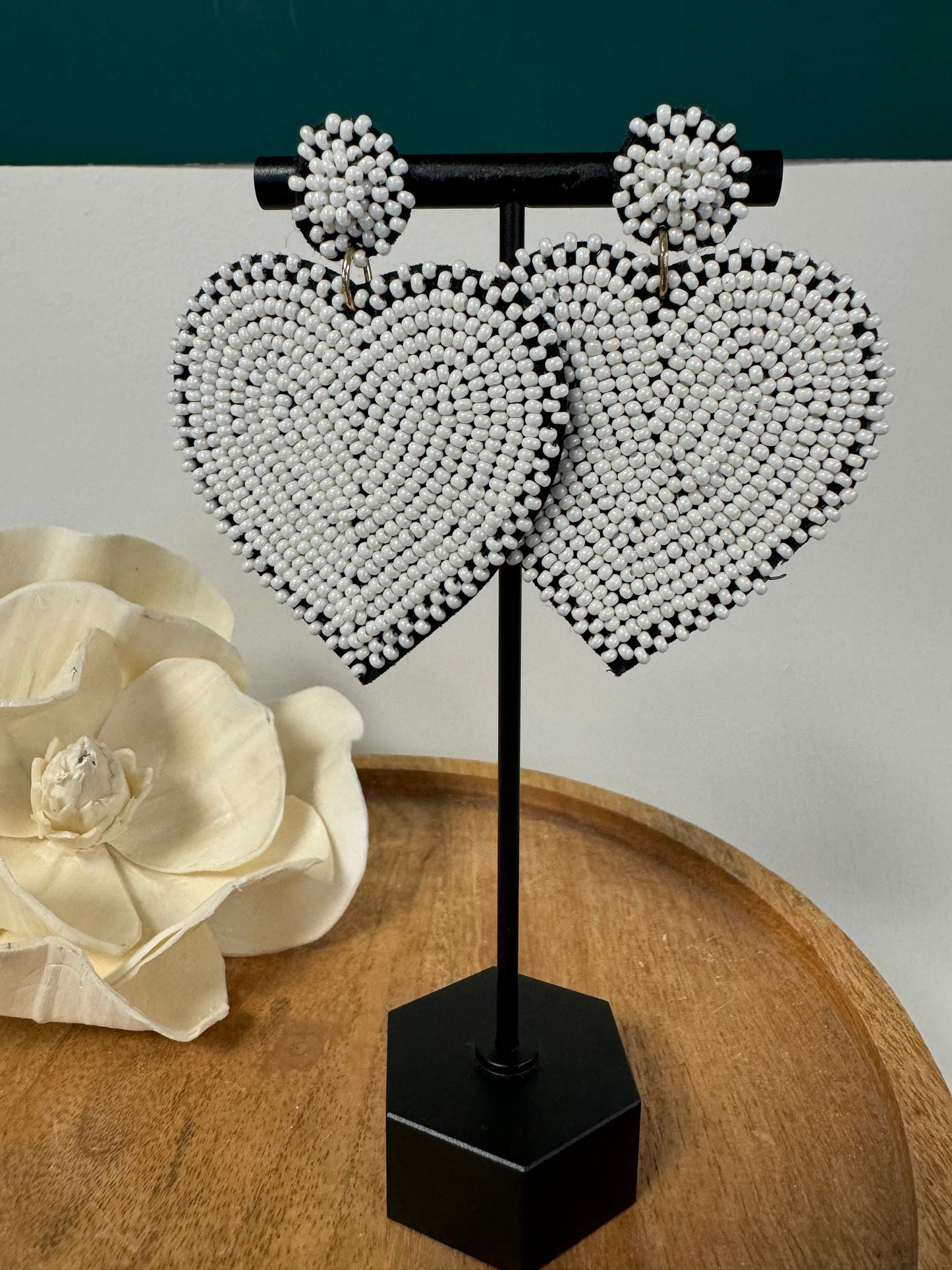 Beaded Earring Heart 2808