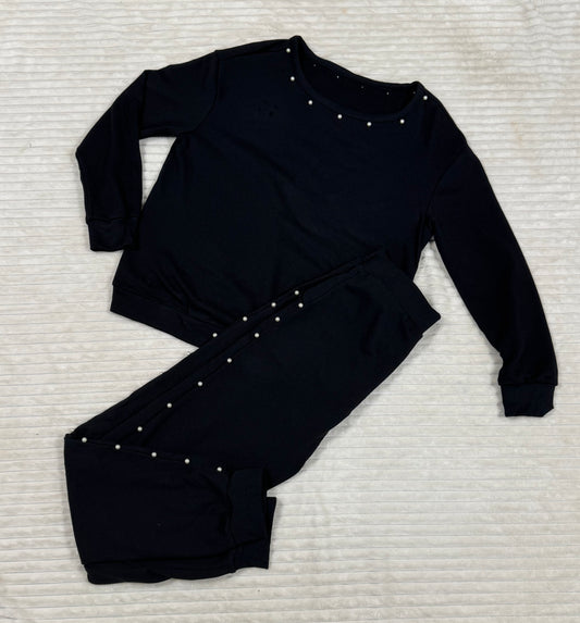 Black Beaded Jogger Set