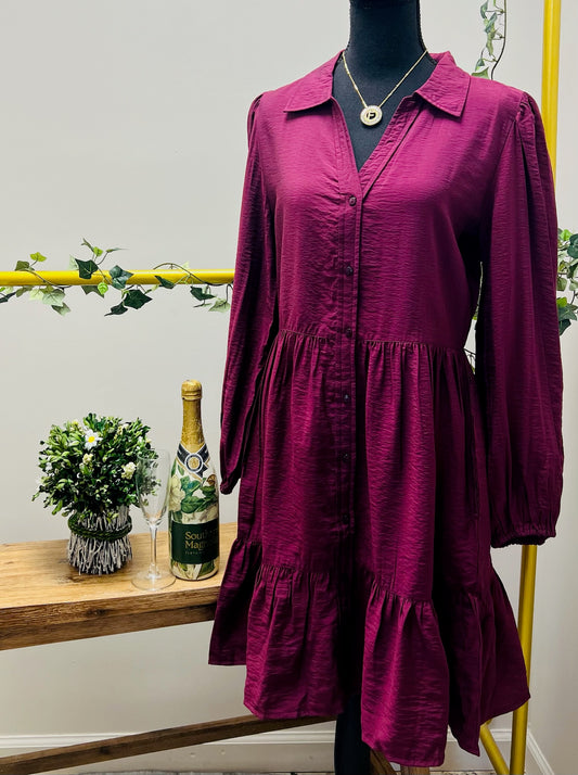 Cranberry Charm Tiered Dress