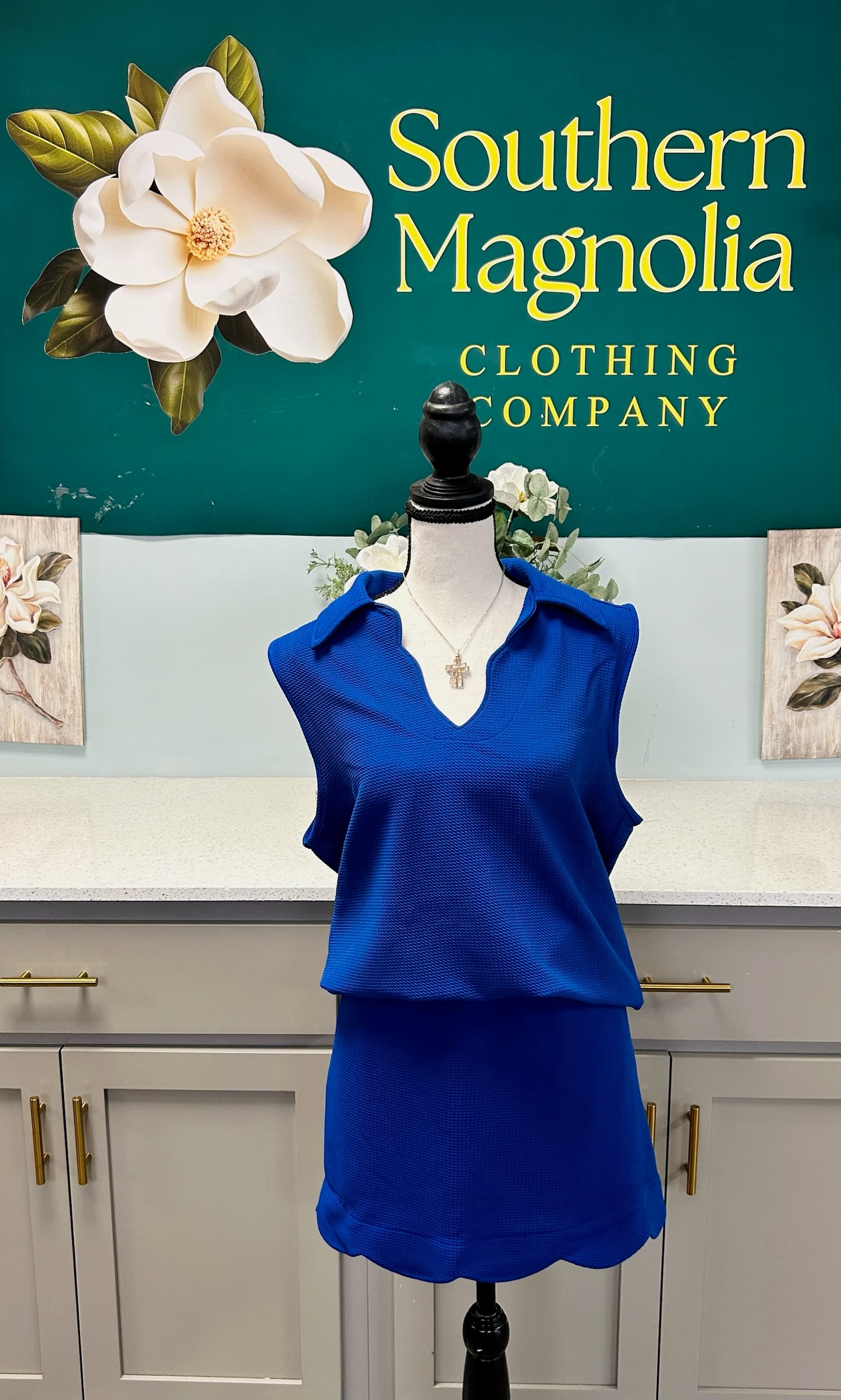 Blue Short Sleeve & Skort Set