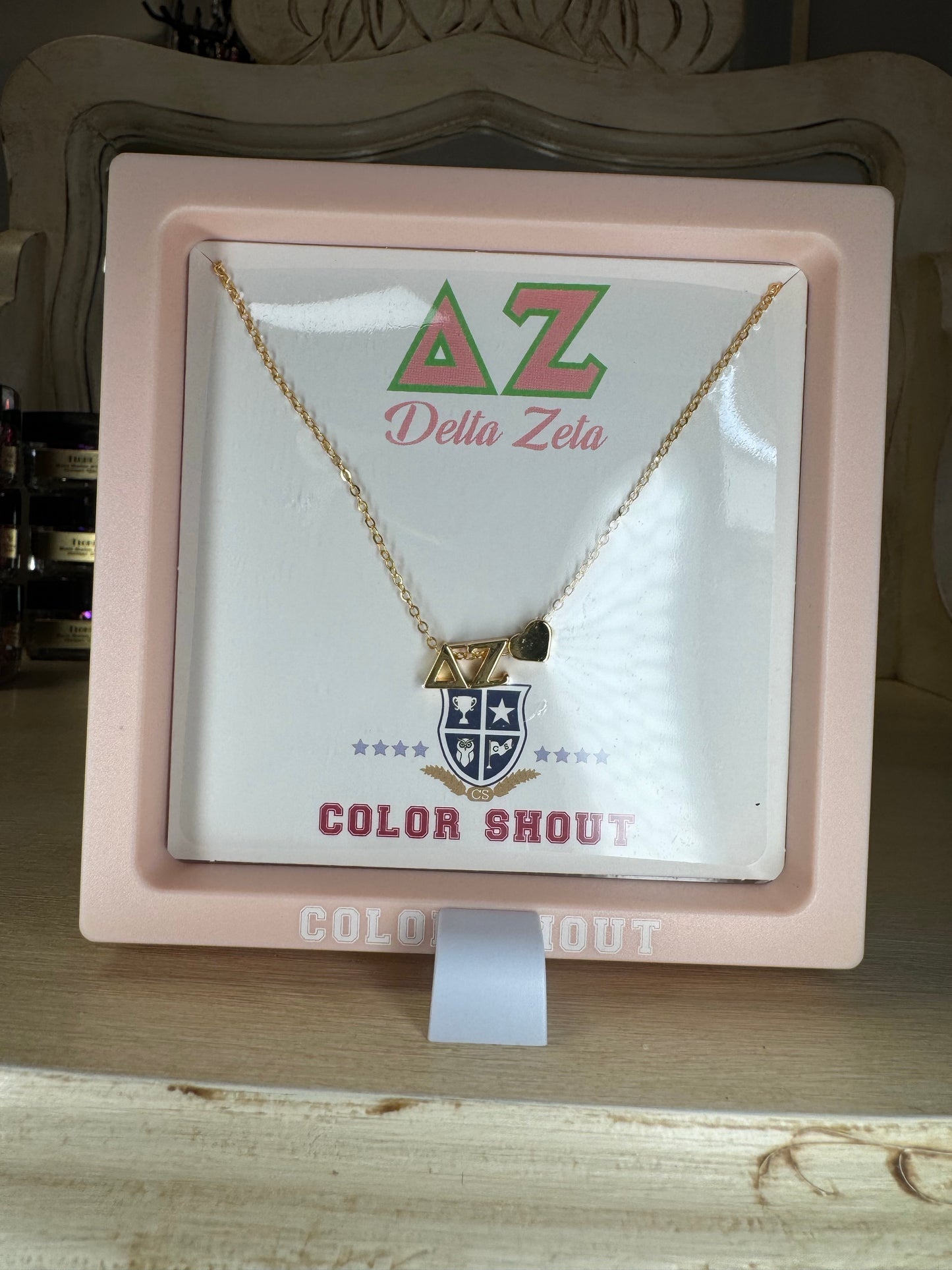 Sorority Greek Letters Heart Necklace