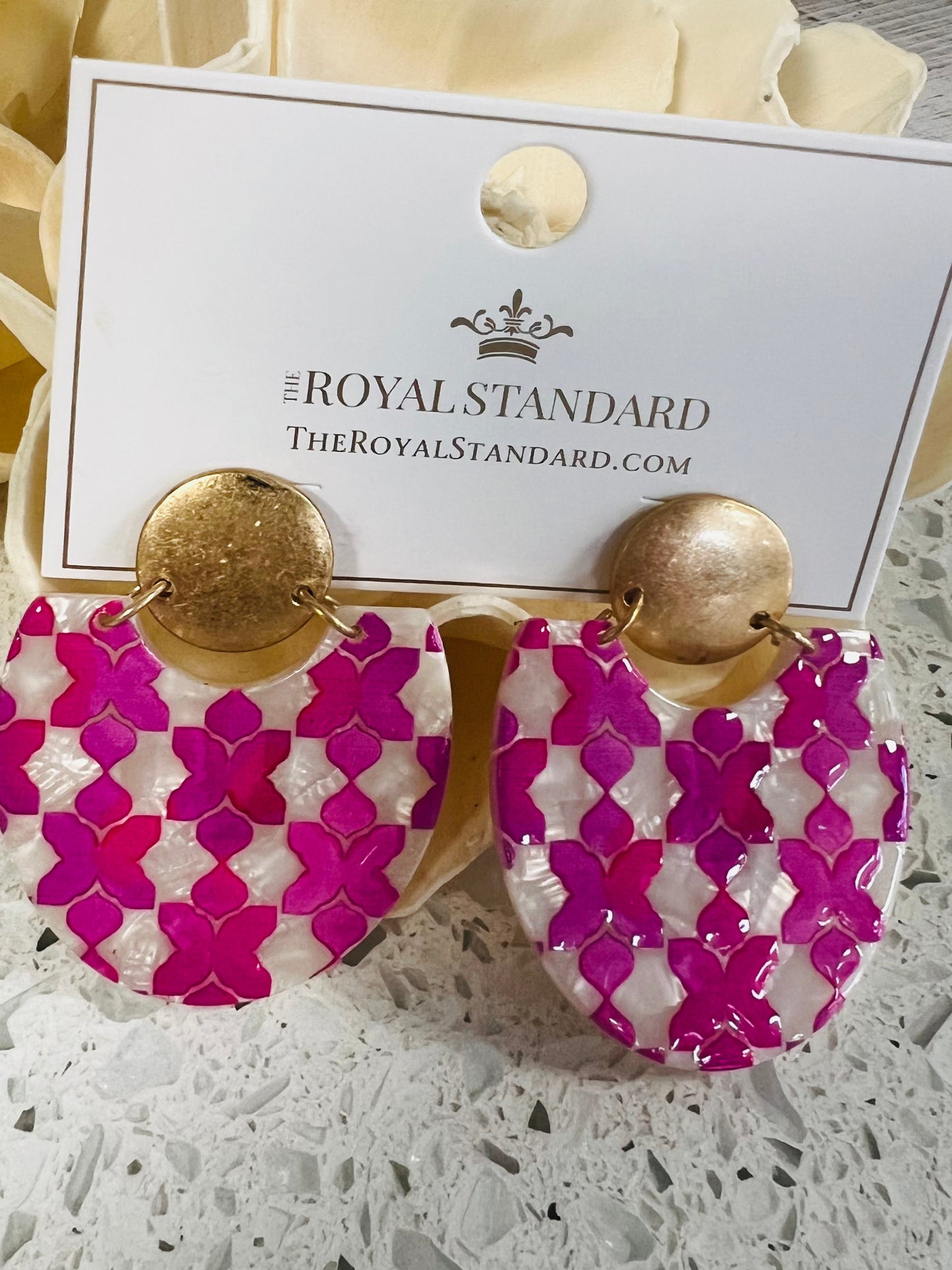 Royal Standard Pink/Gold Capri Earrings