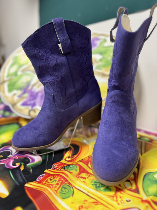 Purple Velvet Boots