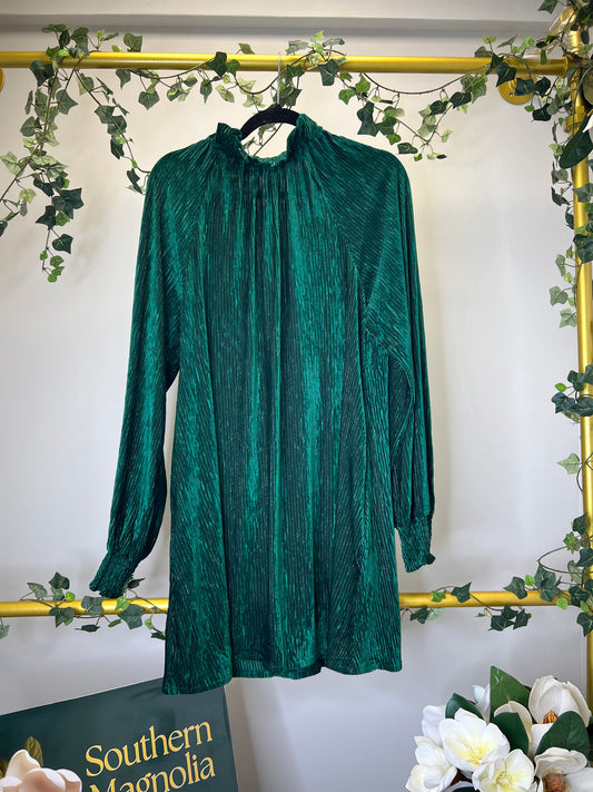 Velvet High Neck long Sleeve Dress