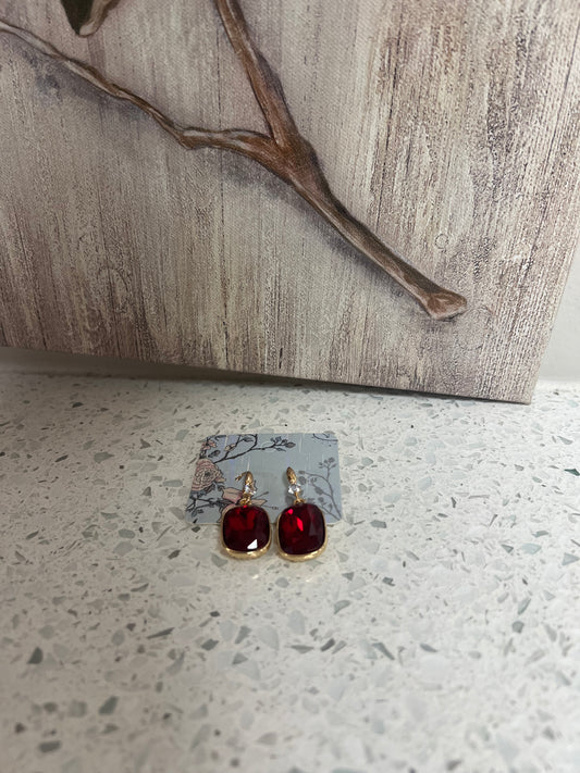 Ruby Red Earrings