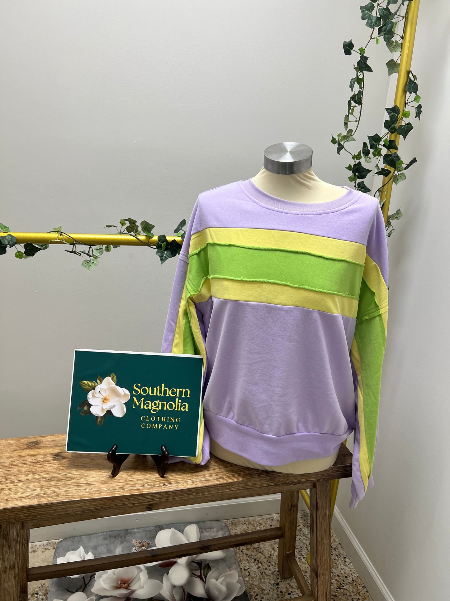 Mardi Gras Color Block Pullover