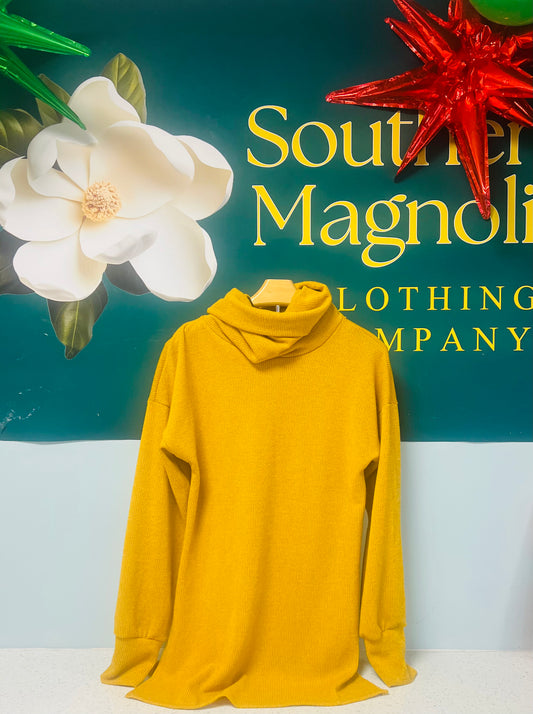 Turtle Neck Tunic With Side Slit