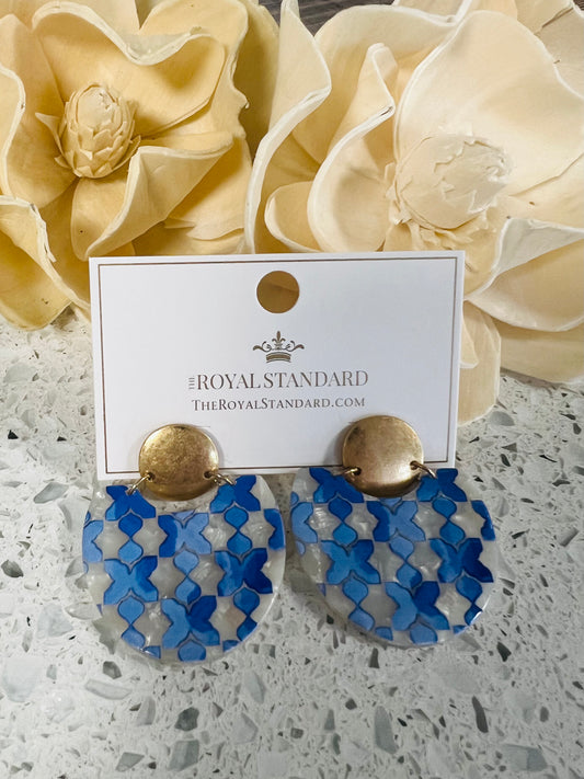 Royal Standard Blue/Gold Capri Earrings