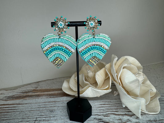 Beaded Heart Earring 2819