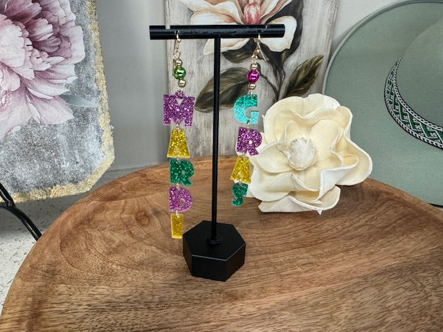 Mardi Gras Earring 3718