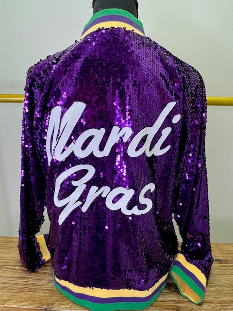 Mardi Gras Sequin Bomber Jacket 6534