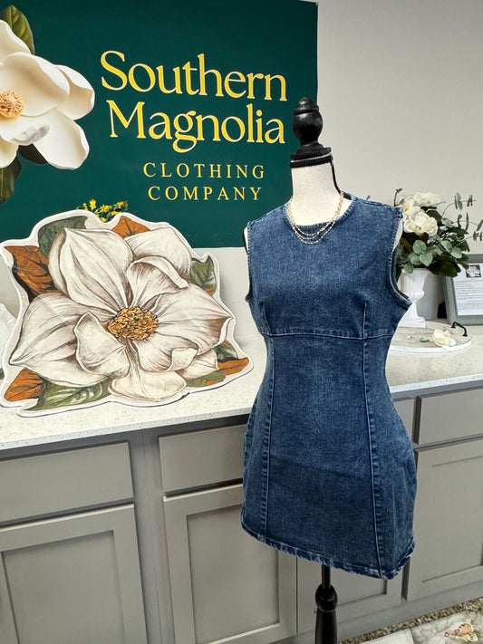 Sleeveless Denim Mini Dress