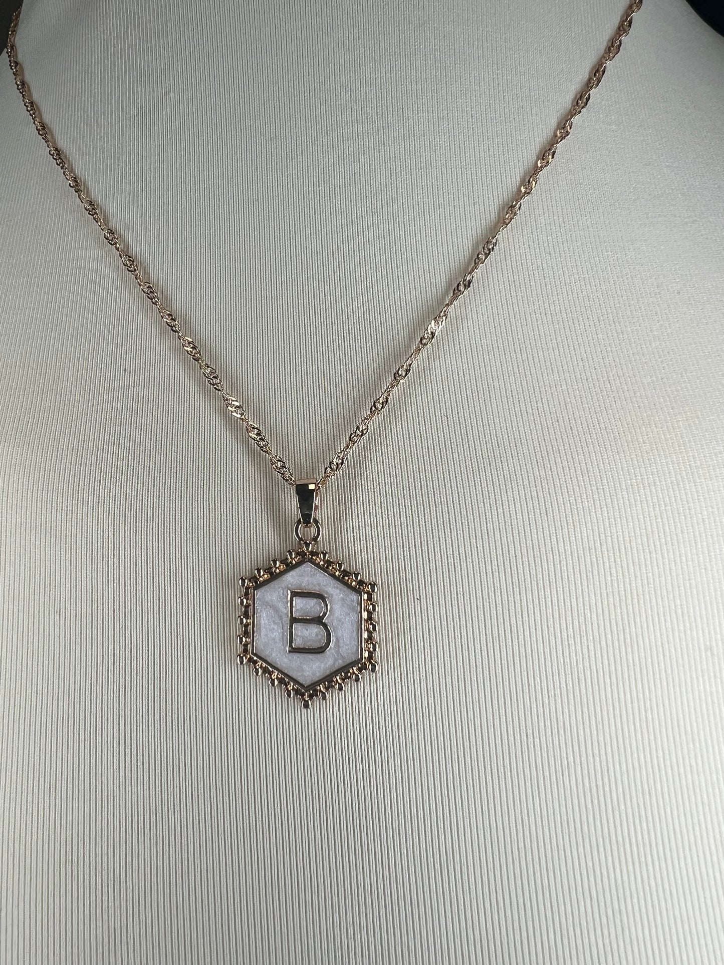 Pearl Back Initial Necklace