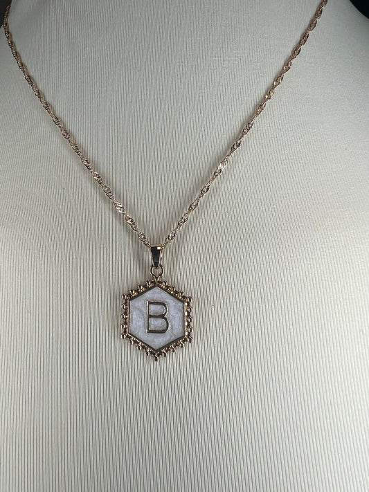 Pearl Back Initial Necklace