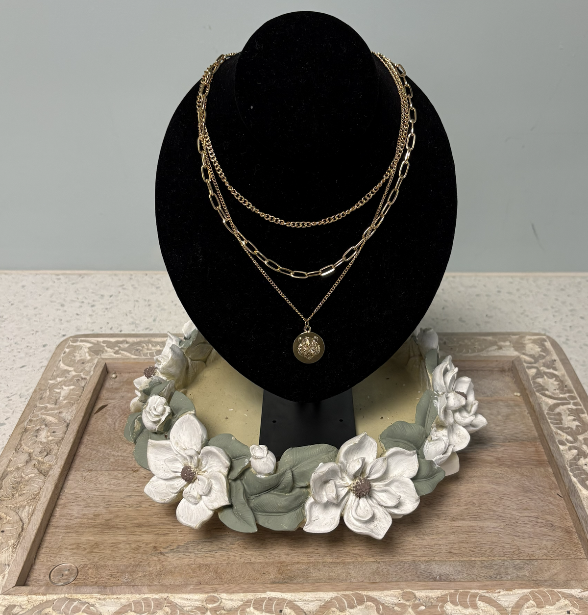 Tiger Layered Necklace Gold