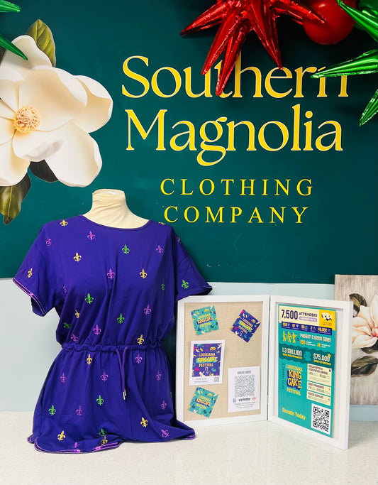 Mardi Gras Royal Embroidered Fleur De Lis Romper