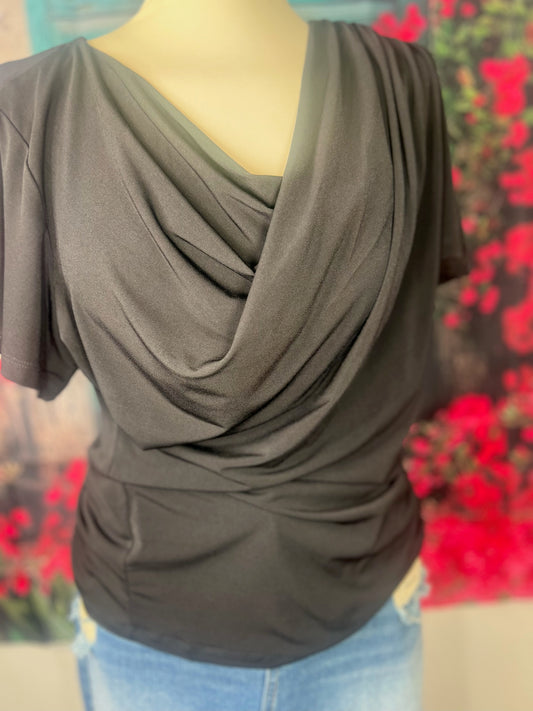 Draped Neckline Top