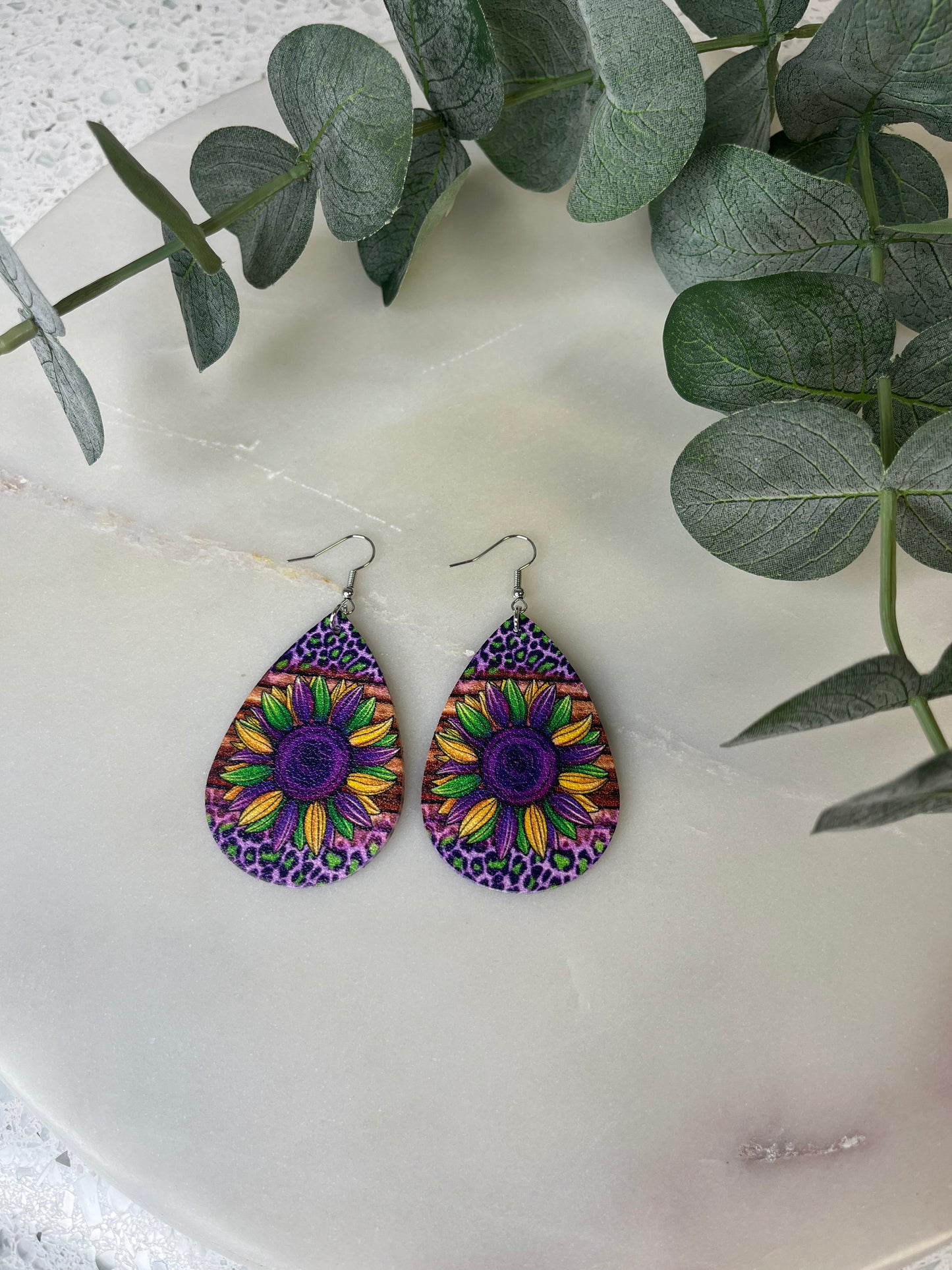 Leather Mardi Gras Earring 0072