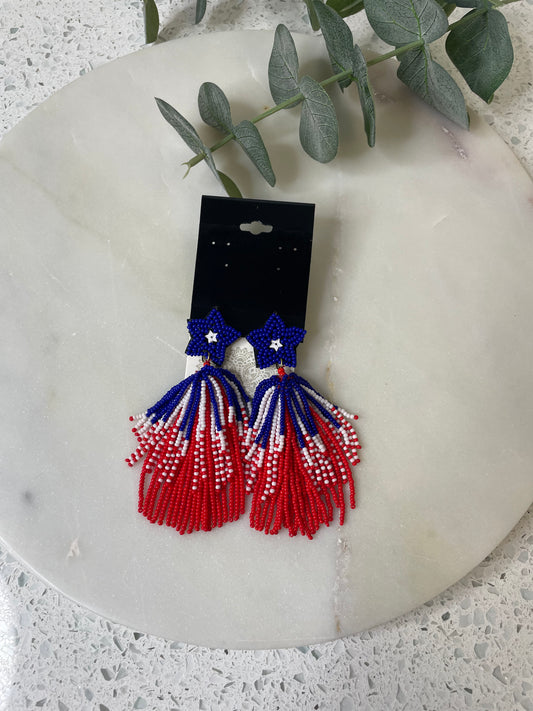 Firecracker Beaded Earring 0795